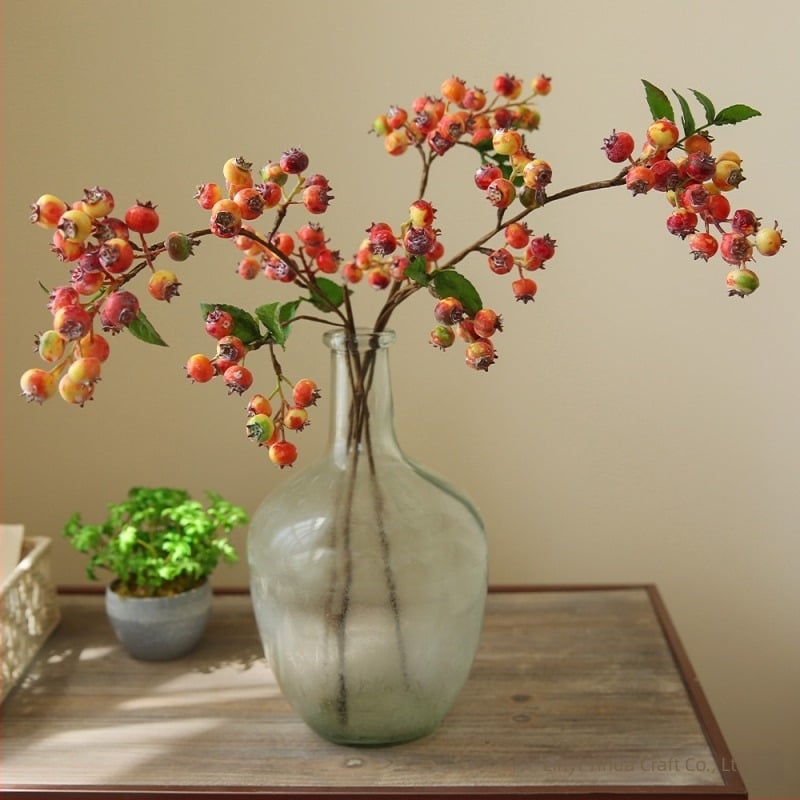 Afine artificiale, stil european proaspat pentru decor interior al livingului, ornament decorativ și recuzită pentru fotografie, flori de mătase, 62 cm