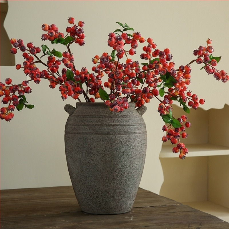 Afine artificiale, stil european proaspat pentru decor interior al livingului, ornament decorativ și recuzită pentru fotografie, flori de mătase, 62 cm