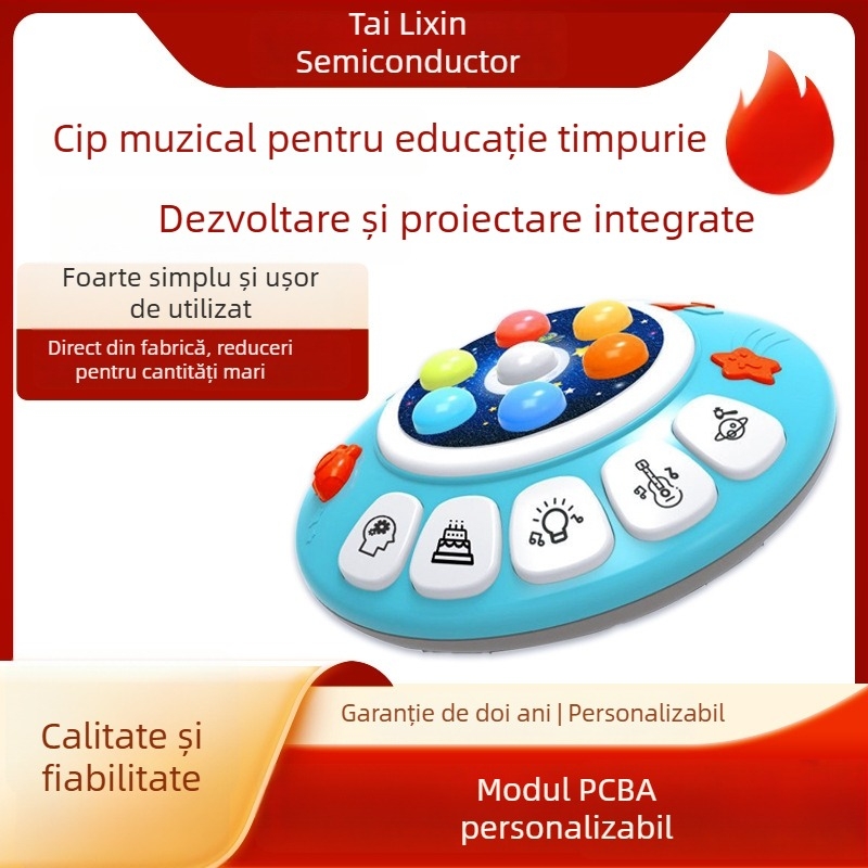 Jucărie educațională pentru învățare timpurie cu control vocal și iluminare, cip vocal muzical, soluție de cip, mască OTP și ambalaj
