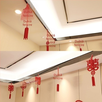 Set de decorațiuni suspendate cu simbolul Fericire dublă pentru decorul de nuntă al casei – dormitor și sufragerie