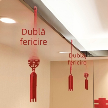 Set de decorațiuni suspendate cu simbolul Fericire dublă pentru decorul de nuntă al casei – dormitor și sufragerie