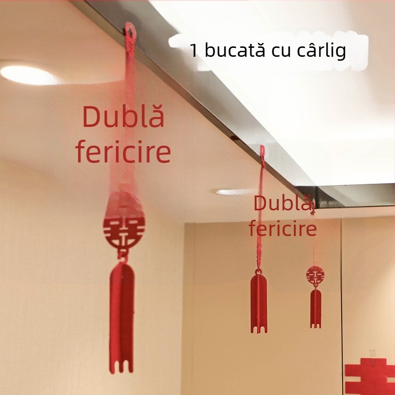 Set de decorațiuni suspendate cu simbolul Fericire dublă pentru decorul de nuntă al casei – dormitor și sufragerie