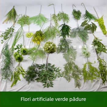 Flori artificiale personalizate și plante verzi în stil forestier pentru decorul sălii de nuntă