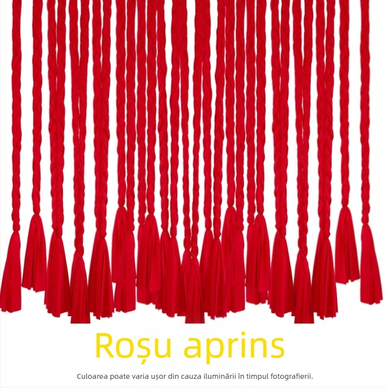 Bandă decorativă roșie cu împletitură în stil prințesă, pentru decor exterior, pandantiv cu nod pentru tavan
