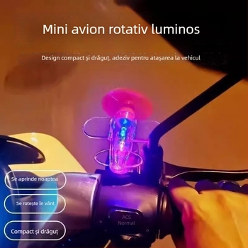 Avion mic LED luminos, alimentat de vânt, iluminare ambientală pentru mașină