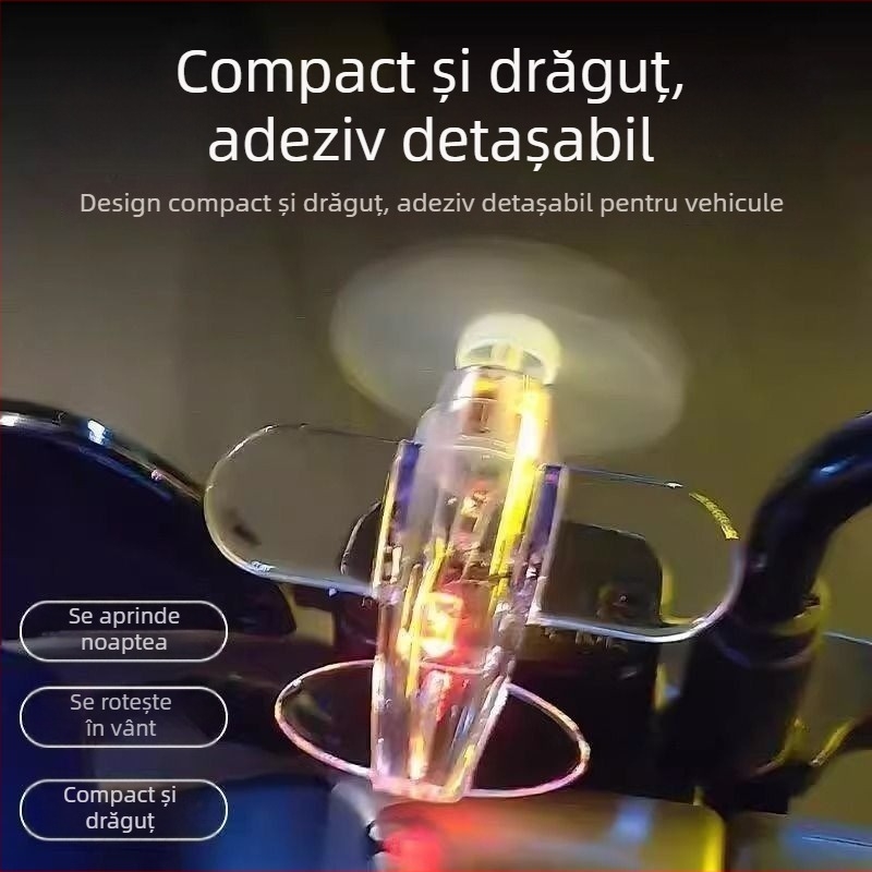 Avion mic LED luminos, alimentat de vânt, iluminare ambientală pentru mașină