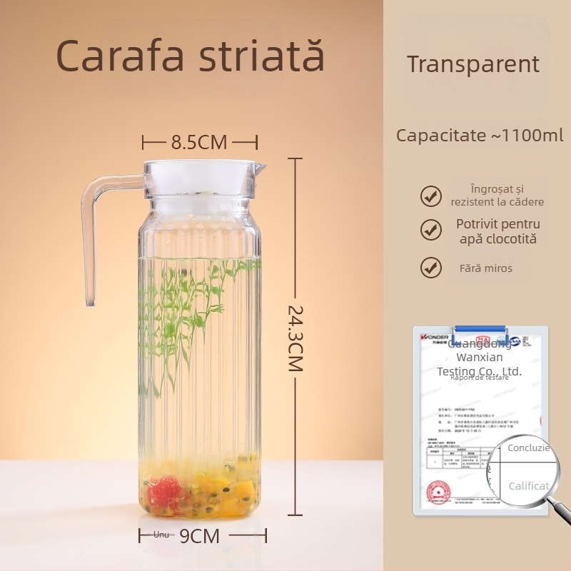 Recipient acrilic pentru apă rece, transparent, rezistent la temperaturi înalte, pentru sucuri și băuturi