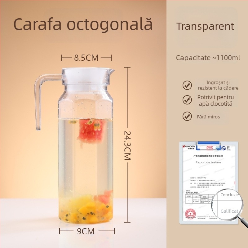 Recipient acrilic pentru apă rece, transparent, rezistent la temperaturi înalte, pentru sucuri și băuturi