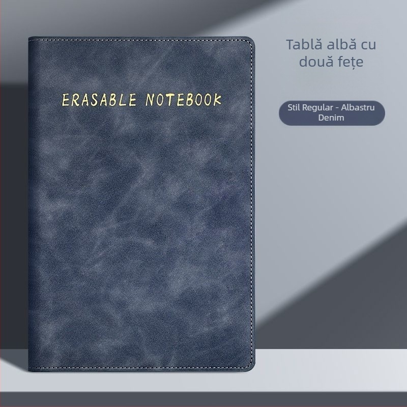 Caiet cu tablă albă bidirecțional, pagini ștergibile, magnet pentru învățare