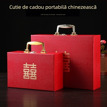 Cutie cadou pentru nuntă și logodnă, cutie de bijuterii cu mâner