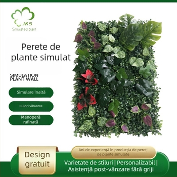 Perete cu flori artificiale, iarbă artificială în stil Milano, plante plastice pentru perete, fundal personalizabil