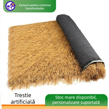 Plăci de streașină artificiale pentru decor scenic, pai artificial galben din plastic, comandă en gros personalizată