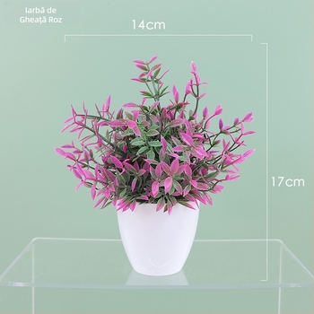 Plantă artificială de eucalipt pentru birou, decor din plastic pentru interior, înălțime 22 cm