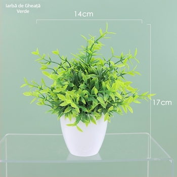 Plantă artificială de eucalipt pentru birou, decor din plastic pentru interior, înălțime 22 cm