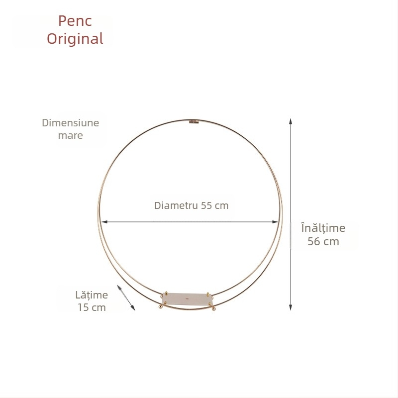 Arc circular de nuntă din fier forjat pentru baloane, fundal de scenă, ghirlande decorative, ornamente și suport de flori cu două niveluri