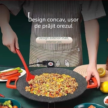 Tigaie-grill electric multifuncțional pentru uz casnic, piatră Maifan, stil coreean de barbecue, grătar electric, oală pentru hot pot și prăjire de steak