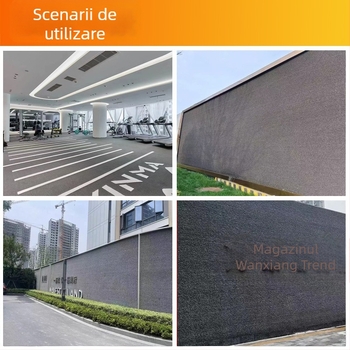 Gazon artificial gri-alb – decorativ de înaltă calitate, aspect realist pentru spații exterioare și fundal foto