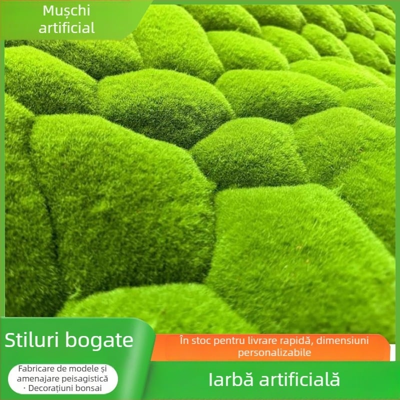 Mușchi artificial și gazon decorativ pentru amenajări, bonsai și micro-peisaje, vitrină