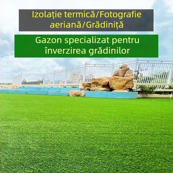 Gazon artificial pentru grădiniță, curte și balcon, covor exterior pentru spații verzi, cu izolație la acoperiș