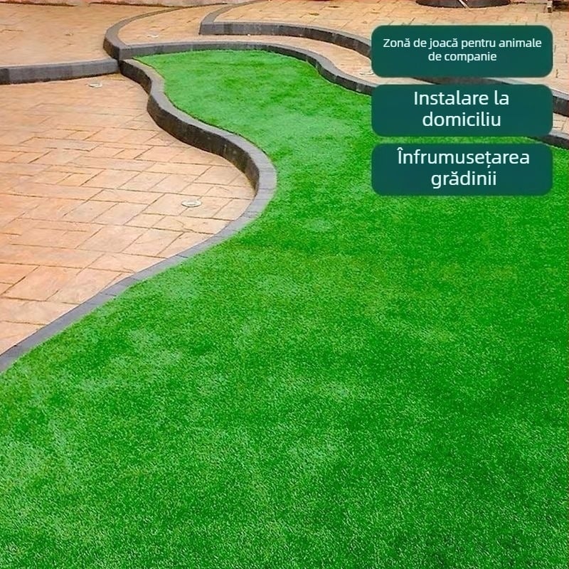 Gazon artificial pentru grădiniță, curte și balcon, covor exterior pentru spații verzi, cu izolație la acoperiș