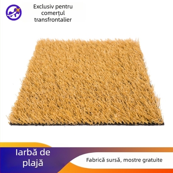 Gazon artificial de plajă pentru zone scenice – gazon simulant auriu, covor galben de iarbă pentru pardoseală