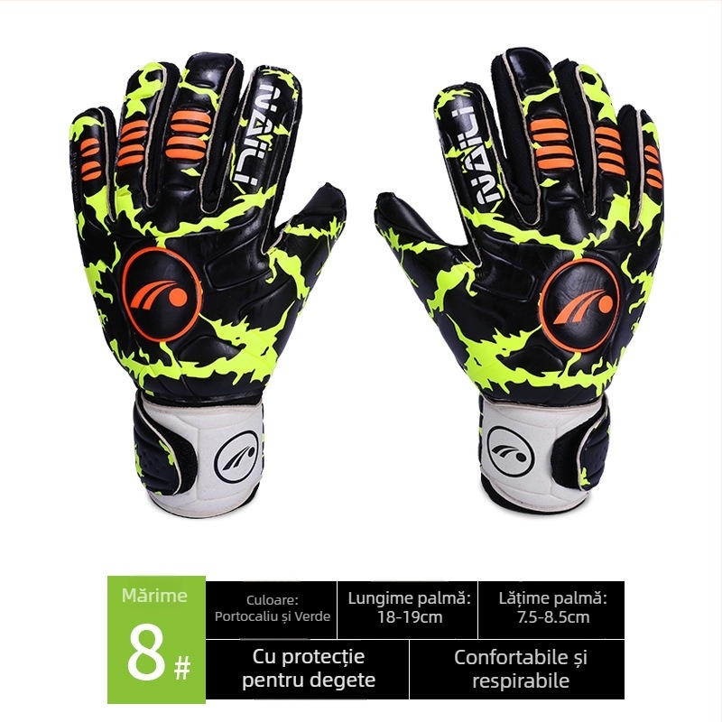 Mănuși de portar din latex pentru fotbal, antrenament, antiderapante, rezistente la uzură, cu protecție pentru degete
