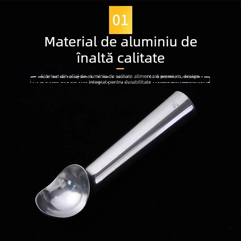 Lingură de înghețată din oțel inoxidabil cu funcții pentru bile de fructe și bucăți de pepene
