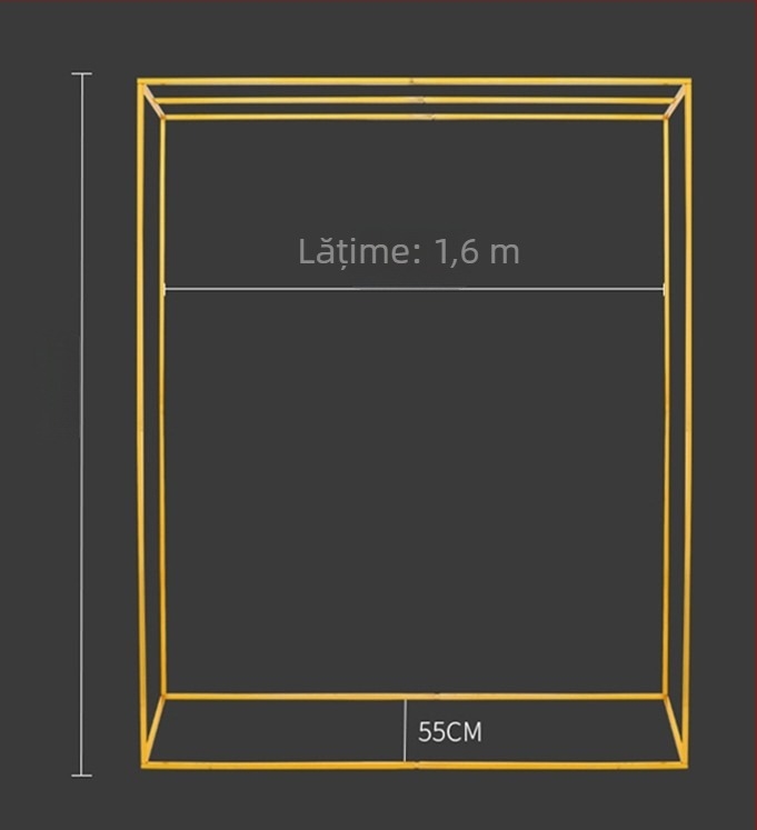 Arc decorativ metalic pentru nuntă, suport pentru flori și cadru geometric pentru fundal