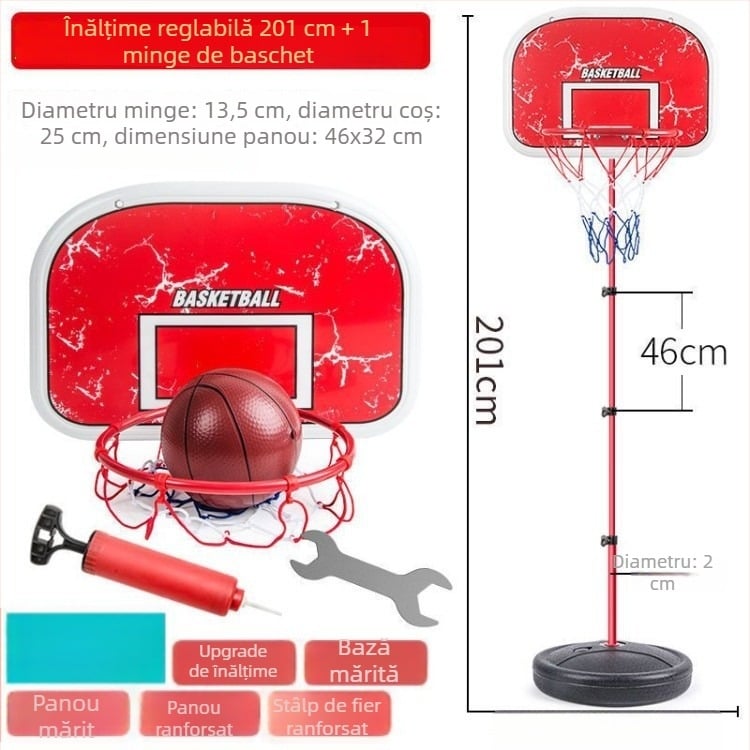 Coș de baschet reglabil interior – suport pentru copii, utilizare acasă, 3–9 ani