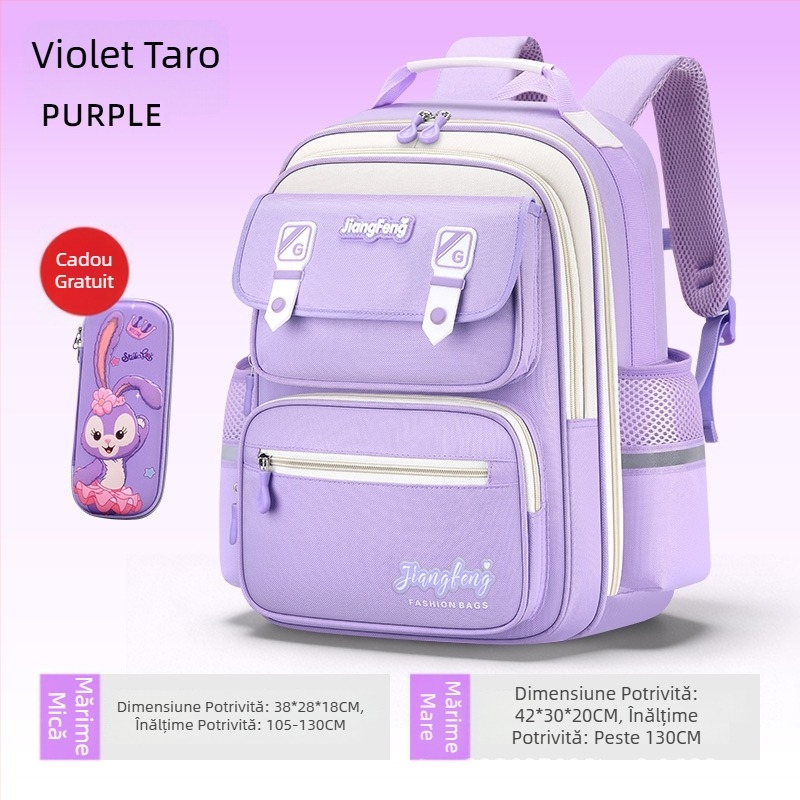 Rucsac ușor, impermeabil, pentru elevi de gimnaziu (clasele 5–6), protecție a coloanei, bretele respirabile, unisex, imprimeu capibara, Oxford material.