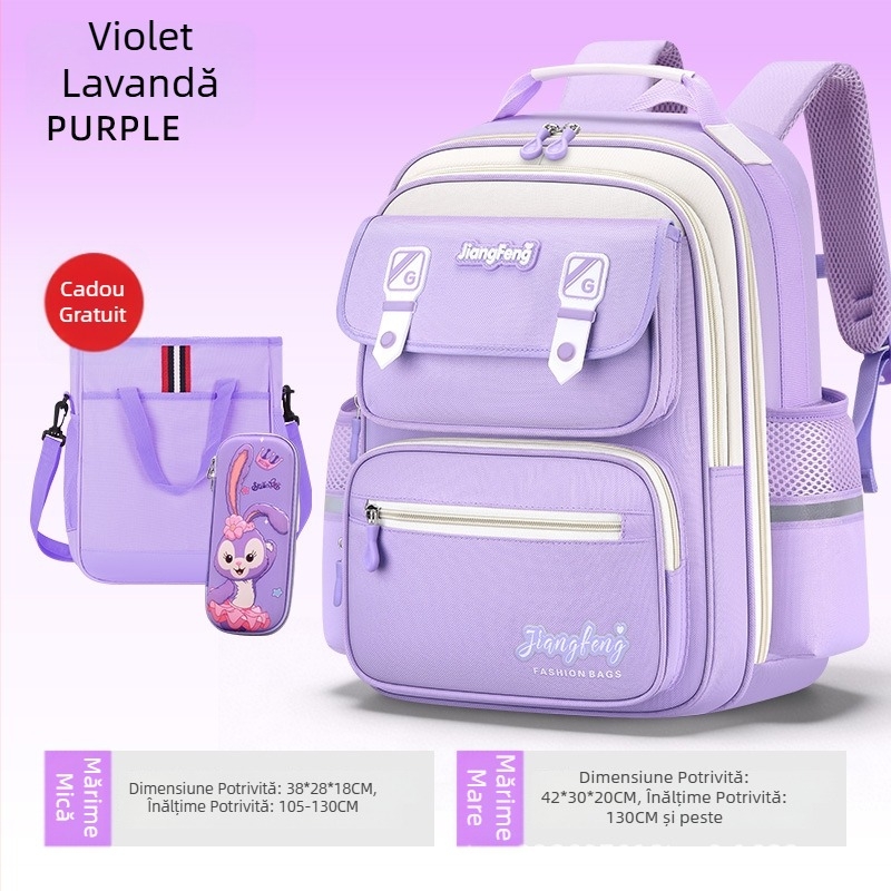 Rucsac ușor, impermeabil, pentru elevi de gimnaziu (clasele 5–6), protecție a coloanei, bretele respirabile, unisex, imprimeu capibara, Oxford material.