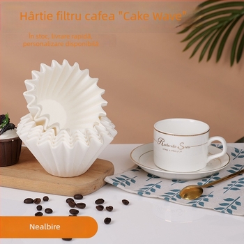 Filtru de cafea din hârtie în formă de valuri, pentru moka pot, în formă de bol, dimensiuni 155–185, filtru de cafea pentru filtrare manuală