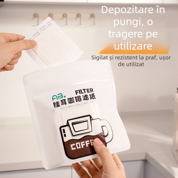 Filtru de cafea din hârtie, de unică folosință, pentru cafea tip drip, cu design pentru urechi, potrivit pentru alimente