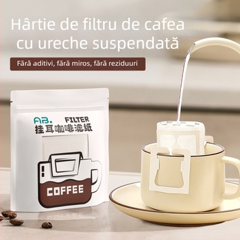 Filtru de cafea din hârtie, de unică folosință, pentru cafea tip drip, cu design pentru urechi, potrivit pentru alimente