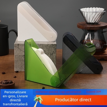 Cutie de depozitare pentru filtre de cafea pentru infuzie manuală, formă V60 cu aspect aripă, filtre V01/101, suport de depozitare rezistent la praf pentru filtre