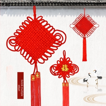 Nod chinezesc mare din flanel, lucrat manual, recuzita de scena, pandantiv cadou pentru Festivalul Primăverii și nuntă