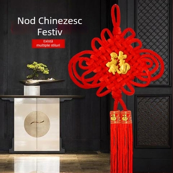 Nod chinezesc mare din flanel, lucrat manual, recuzita de scena, pandantiv cadou pentru Festivalul Primăverii și nuntă