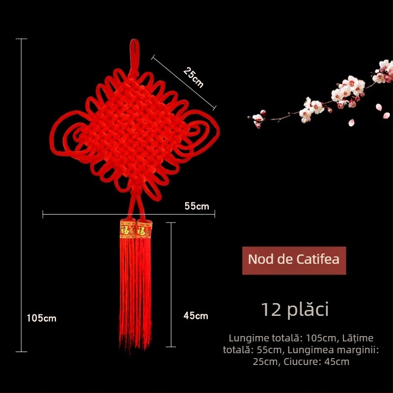 Nod chinezesc mare din flanel, lucrat manual, recuzita de scena, pandantiv cadou pentru Festivalul Primăverii și nuntă