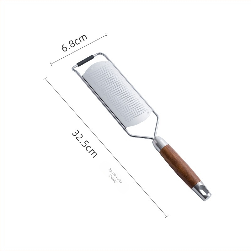 Răzuitor cu mâner din lemn, din oțel inoxidabil 304 – instrument de bucătărie pentru ras și curățare, cu găuri multiple, pentru ghimbir, ridichi și cartofi
