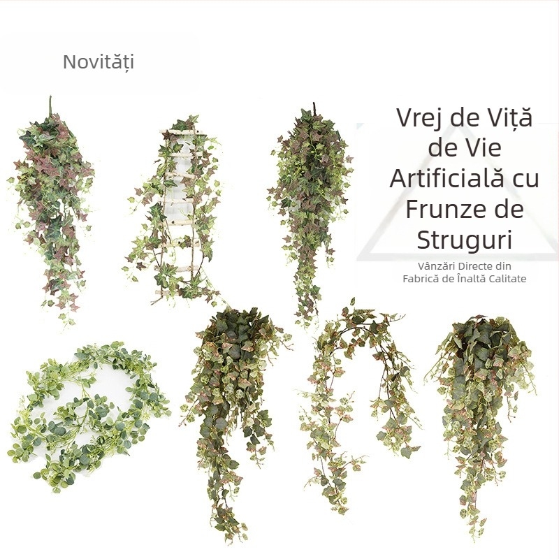 Iedera artificială pentru decorul pereților, liane lungi, plantă verde, 100–200 cm
