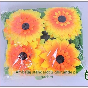 Viță cu floare de floarea-soarelui din mătase, 2.4 m, decor pentru balcon și grădină, floare artificială
