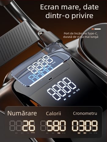 Rulou abdominal cu afișaj digital, dispozitiv multifuncțional pentru abdomen, pentru începători, silențios și antiderapant