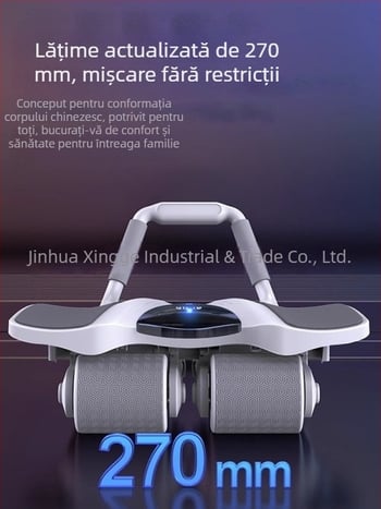 Roată pentru abdomen cu patru roți, sprijin pentru coate și revenire automată pentru uz casnic