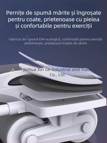 Roată pentru abdomen cu patru roți, sprijin pentru coate și revenire automată pentru uz casnic