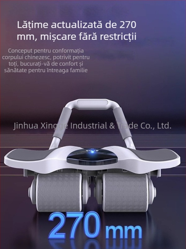 Roată pentru abdomen cu patru roți, sprijin pentru coate și revenire automată pentru uz casnic