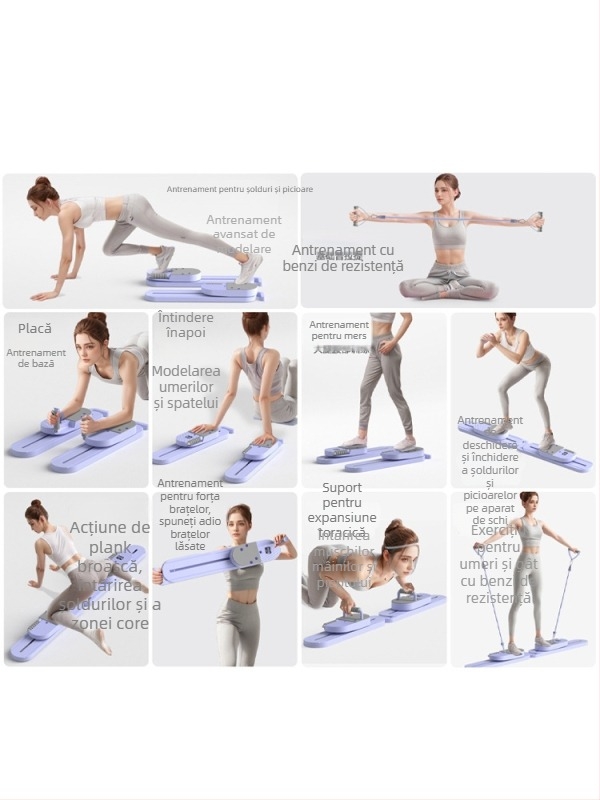 Placă abdominală despărțită cu roată de exerciții pentru brațe, picioare și centru