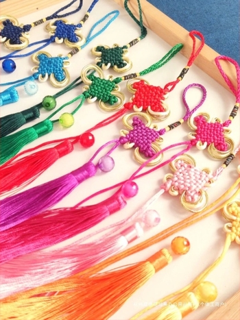 Set de noduri chinezești croșetate manual, cu 8 role, accesorii DIY pentru bijuterii, mărgele din monede de cupru – Cinci Împărați și Zece Împărați