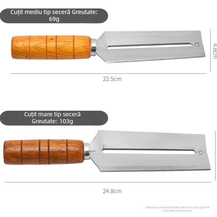 Cuțit multifuncțional din oțel inoxidabil pentru fructe: lamă de curățare a salatelor, lamă pentru ananas, lamă pentru pepene și lamă pentru trestia de zahăr