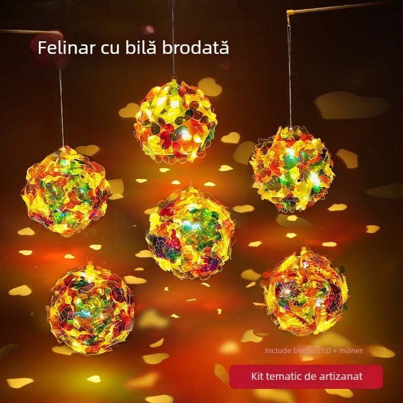 2026 Lanterne cu laser colorate – Kit de materiale pentru copii, lanterne de mână pentru Festivalul Lunii de Toamnă, luminițe de noapte mici