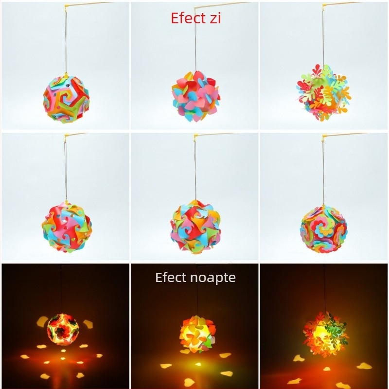 2026 Lanterne cu laser colorate – Kit de materiale pentru copii, lanterne de mână pentru Festivalul Lunii de Toamnă, luminițe de noapte mici